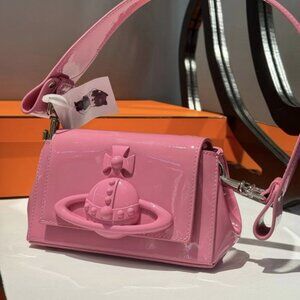 Vivienne Westwood Pink Lacquered Leather Shoulder Bag